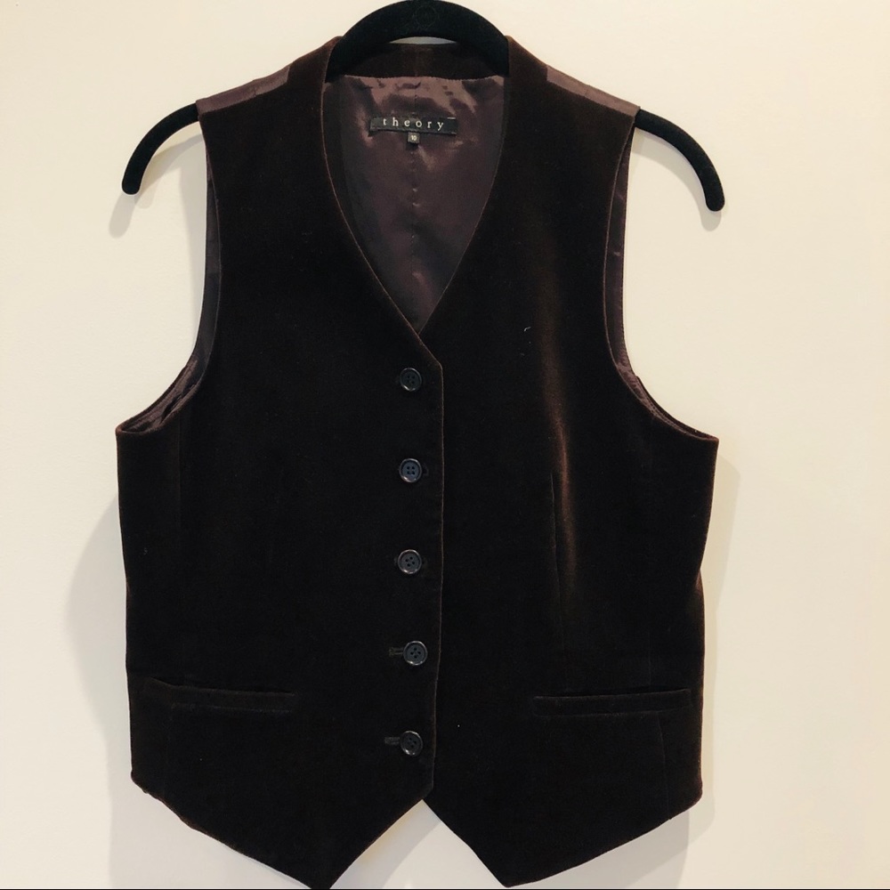 Gorgeous chocolate velvet vest by Theory